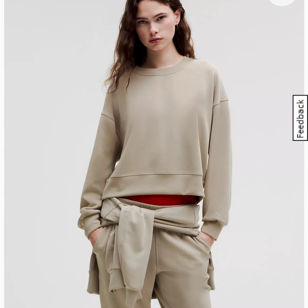 Lululemon Softstreme Perfectly Oversized Cropped Crew in Allspice